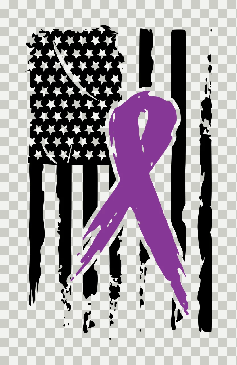 Awareness Ribbon On Distressed Flag Background Displaying star transparency and detail preview thumbnail