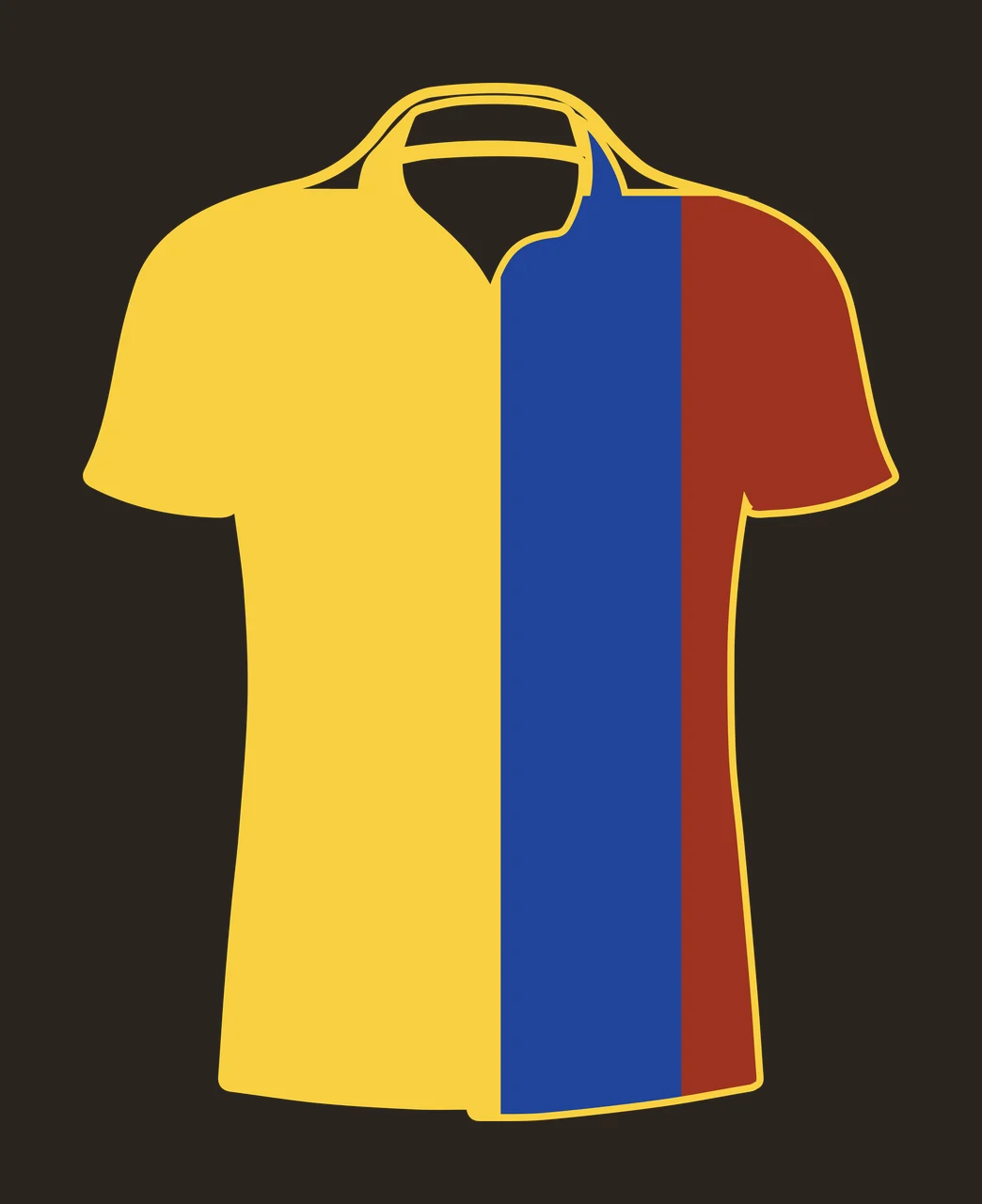 Solid Polo Shirt Silhouette Front View collar sleeves minimalist contrast preview thumbnail
