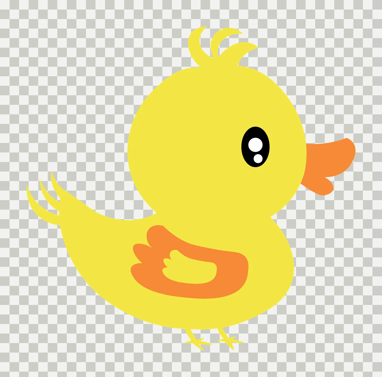 Animal Silhouette Of A Small Duckling With Rounded standing transparency and detail preview thumbnail