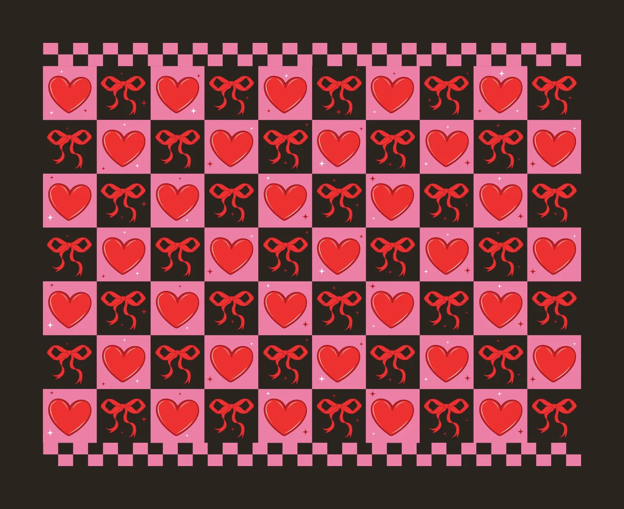 Bow Checkered Pattern Black White bows and checkerboard grid contrast preview thumbnail