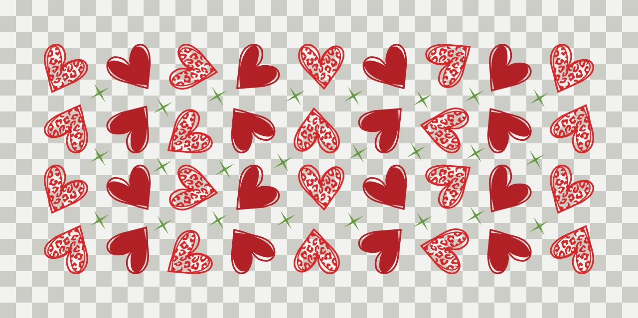Hearts Can Glass Wrap Pattern Of And Stars leopard print black transparency and detail preview thumbnail