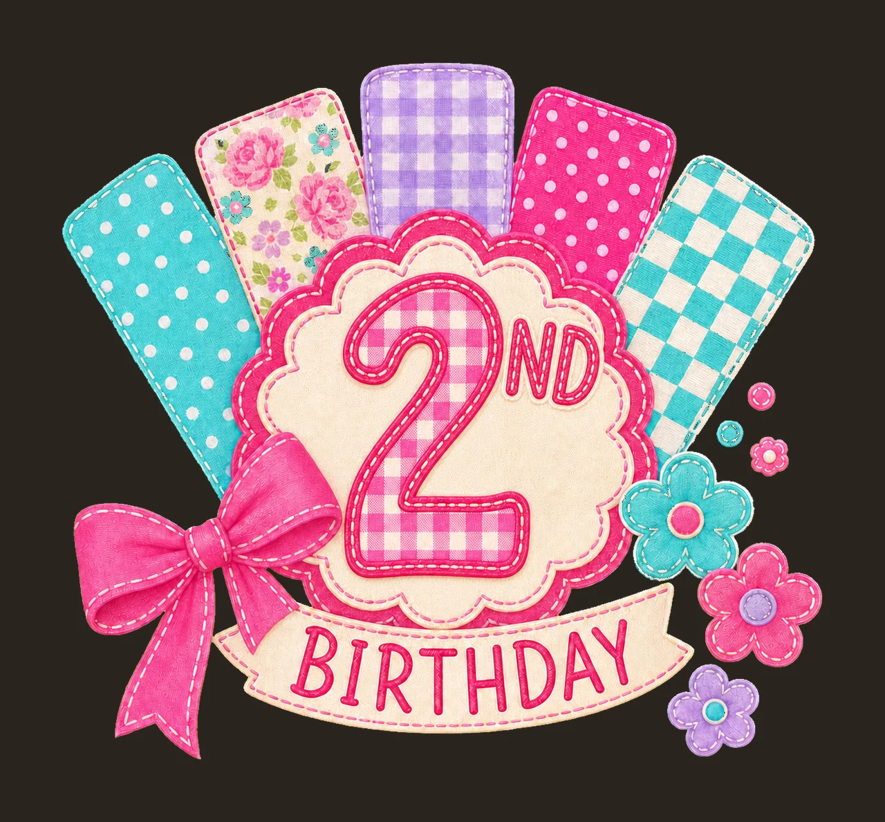Preppy Patchwork Birthday age 02 contrast preview thumbnail