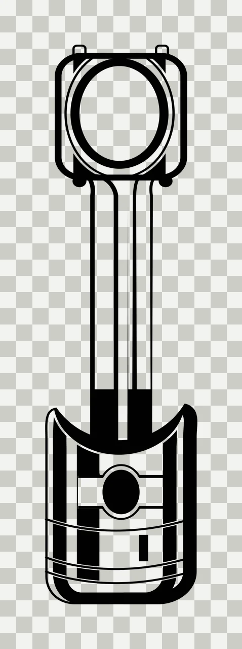 Mechanic Engine Piston Illustration In Black Stationary Cylinder transparency and detail preview thumbnail