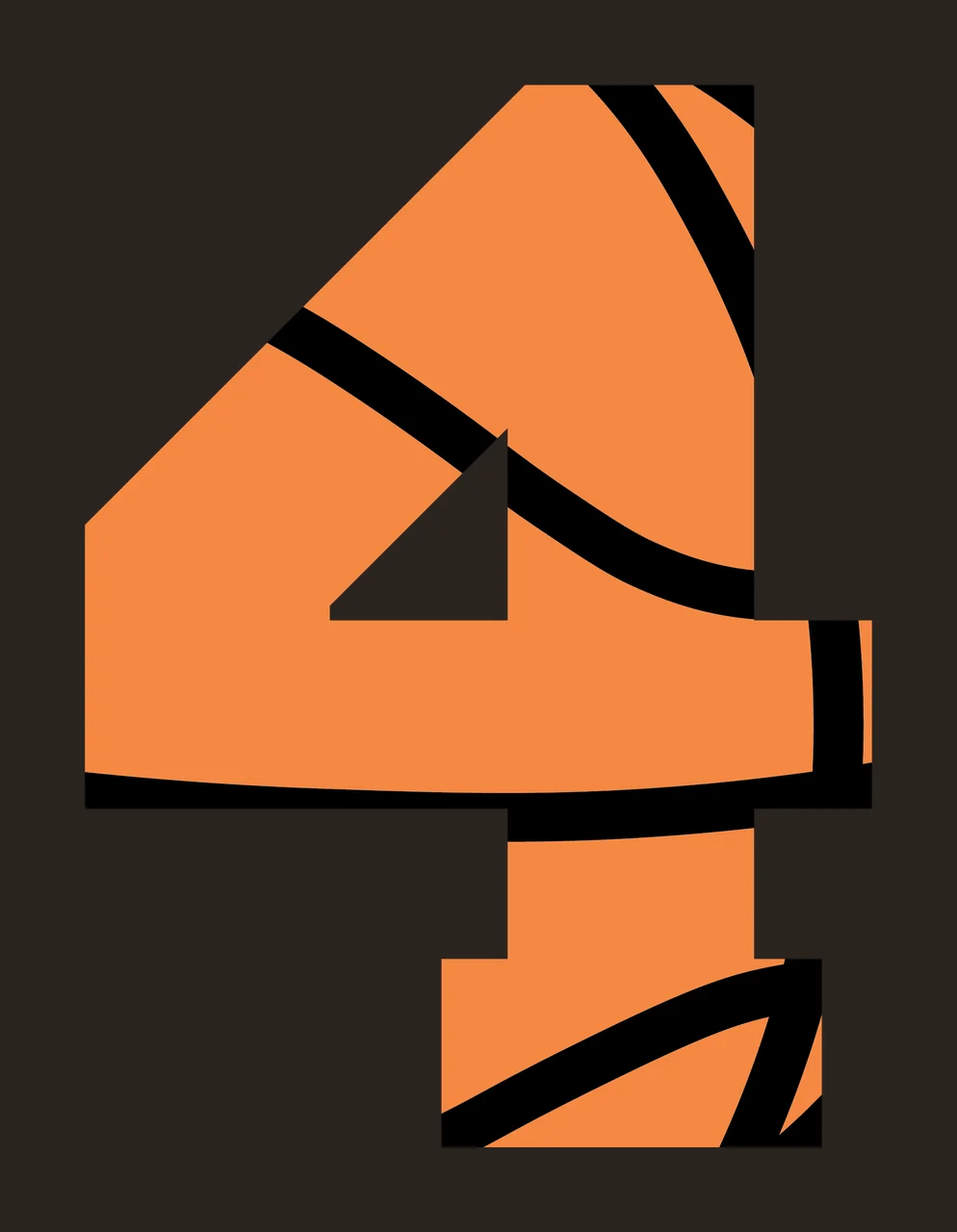 Number 4 Black Four Digit With Subtle Internal white symbol contrast preview thumbnail