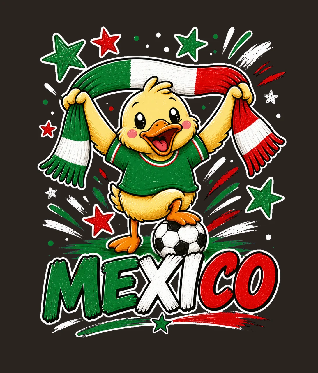 Mexico Soccer Duck Fan sublimation instant shirt Variation A contrast preview thumbnail
