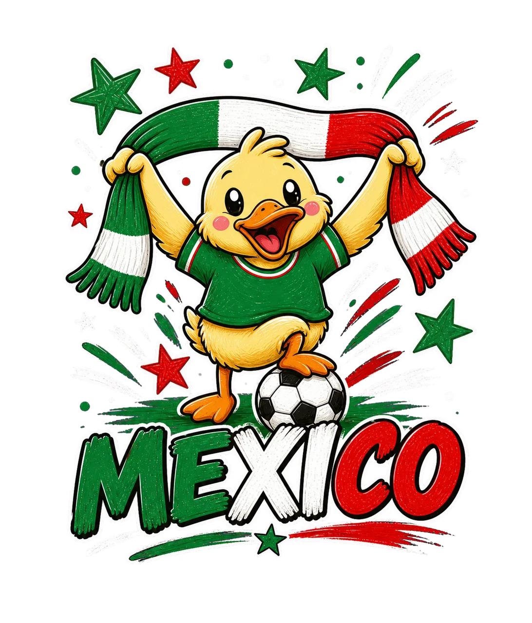 Mexico Soccer Duck Fan sublimation instant shirt Variation A