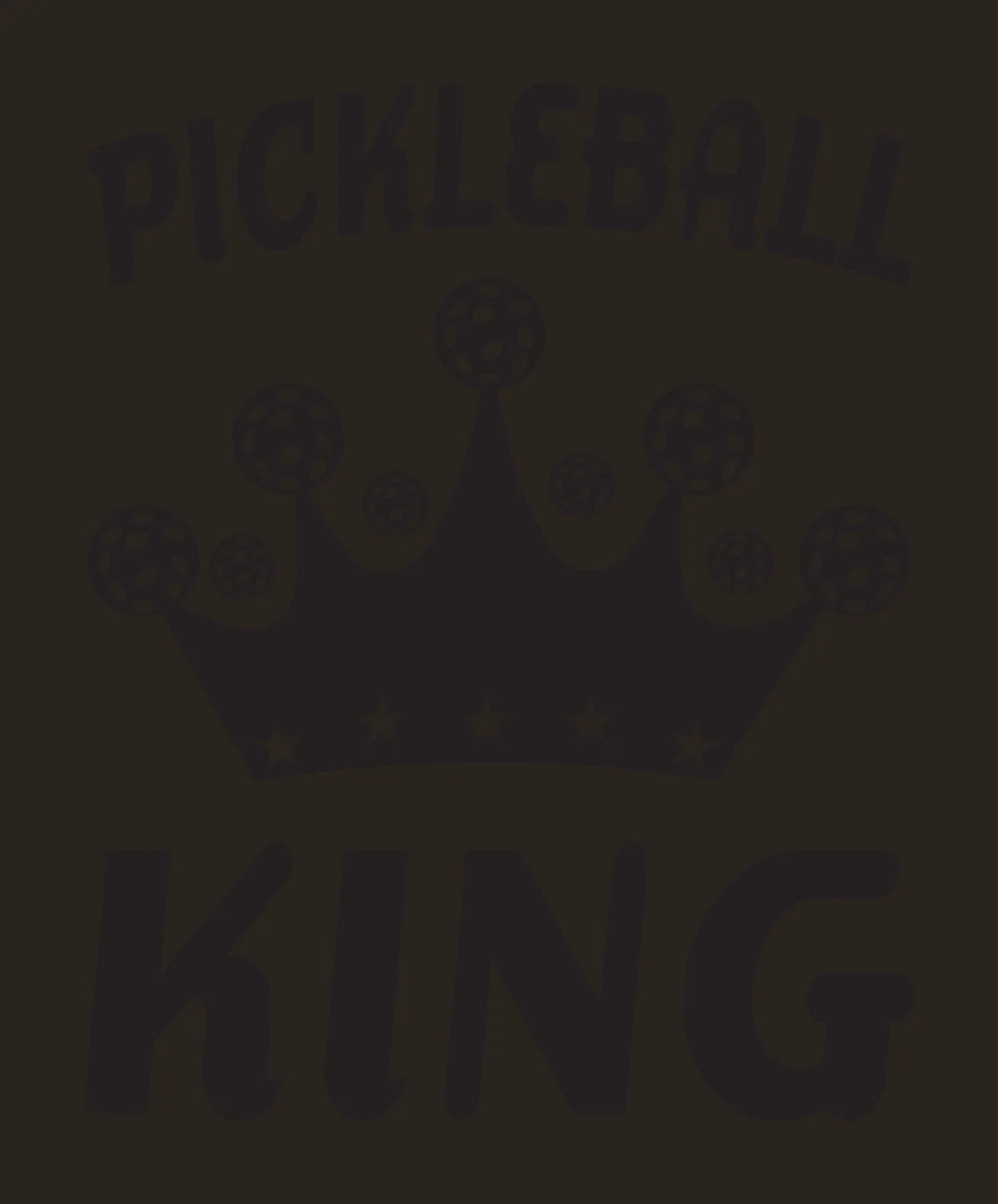 Pickleball Crown With Ball Icons decorated balls stars black contrast preview thumbnail