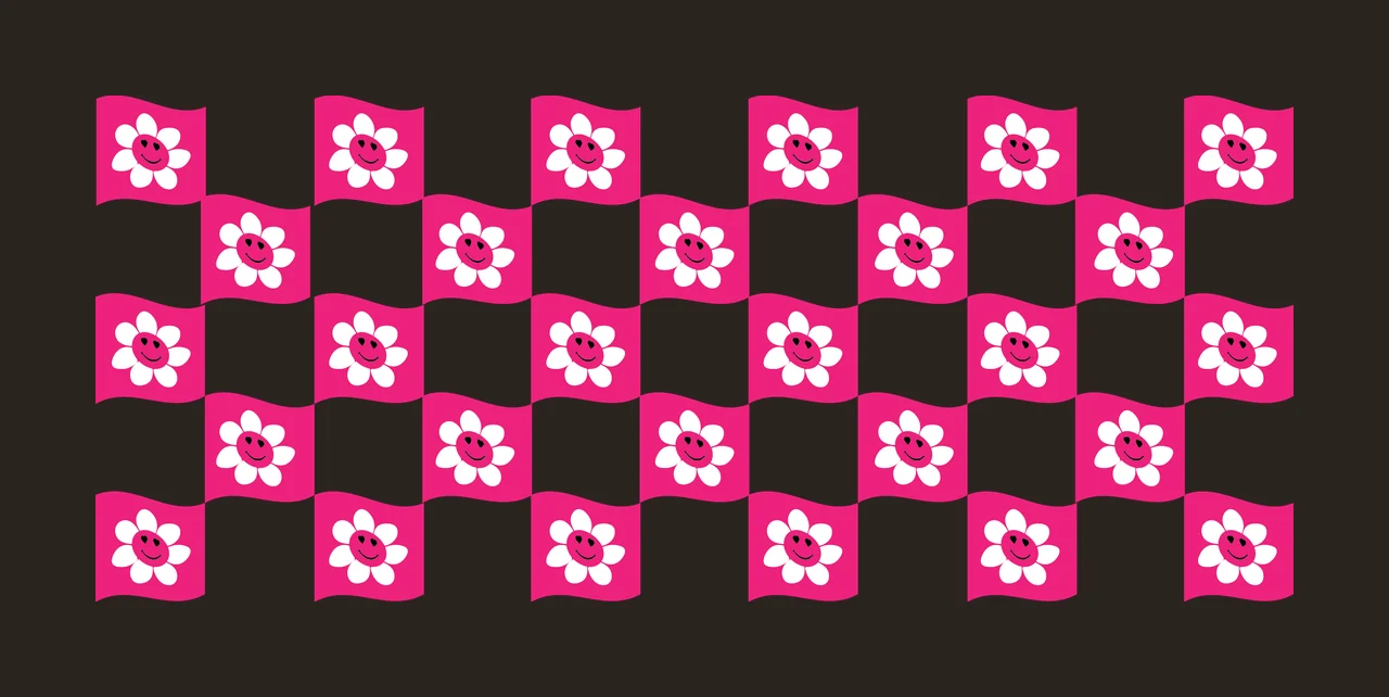 Can Glass Wrap Checkerboard Pattern Banner In Black squares contrast preview thumbnail