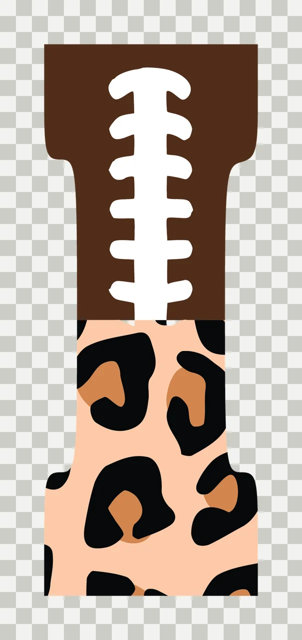 Football Font Half Leopard Character 33 american gridiron touchdown transparency and detail preview thumbnail