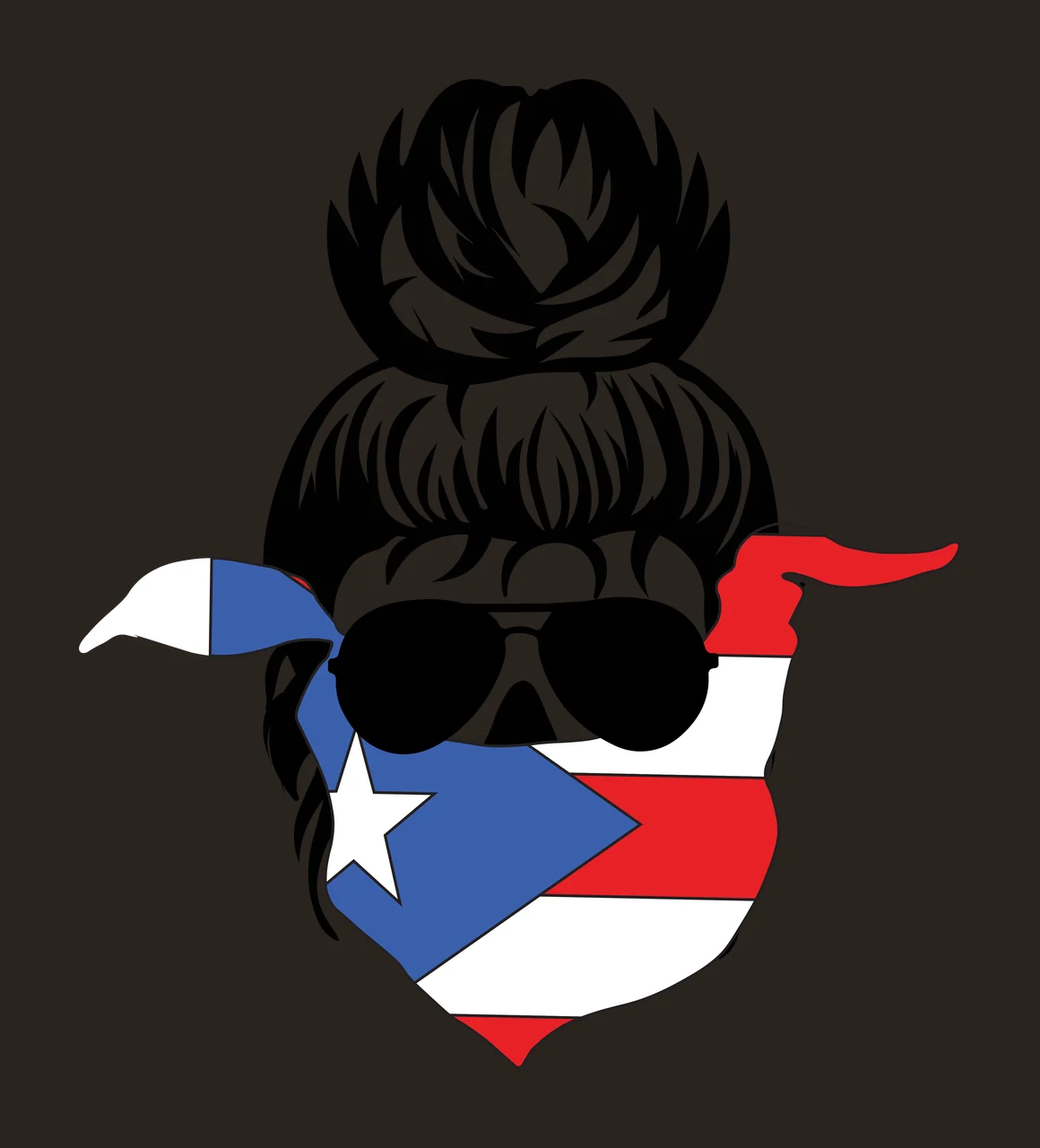 Silhouette Head With Sunglasses And Bandana wearing hair beard contrast preview thumbnail