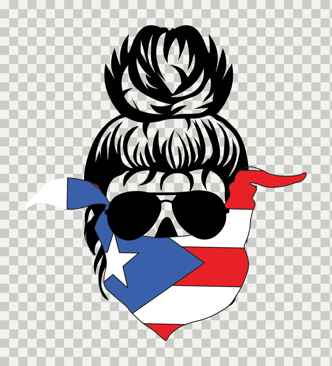 Silhouette Head With Sunglasses And Bandana wearing hair beard transparency and detail preview thumbnail