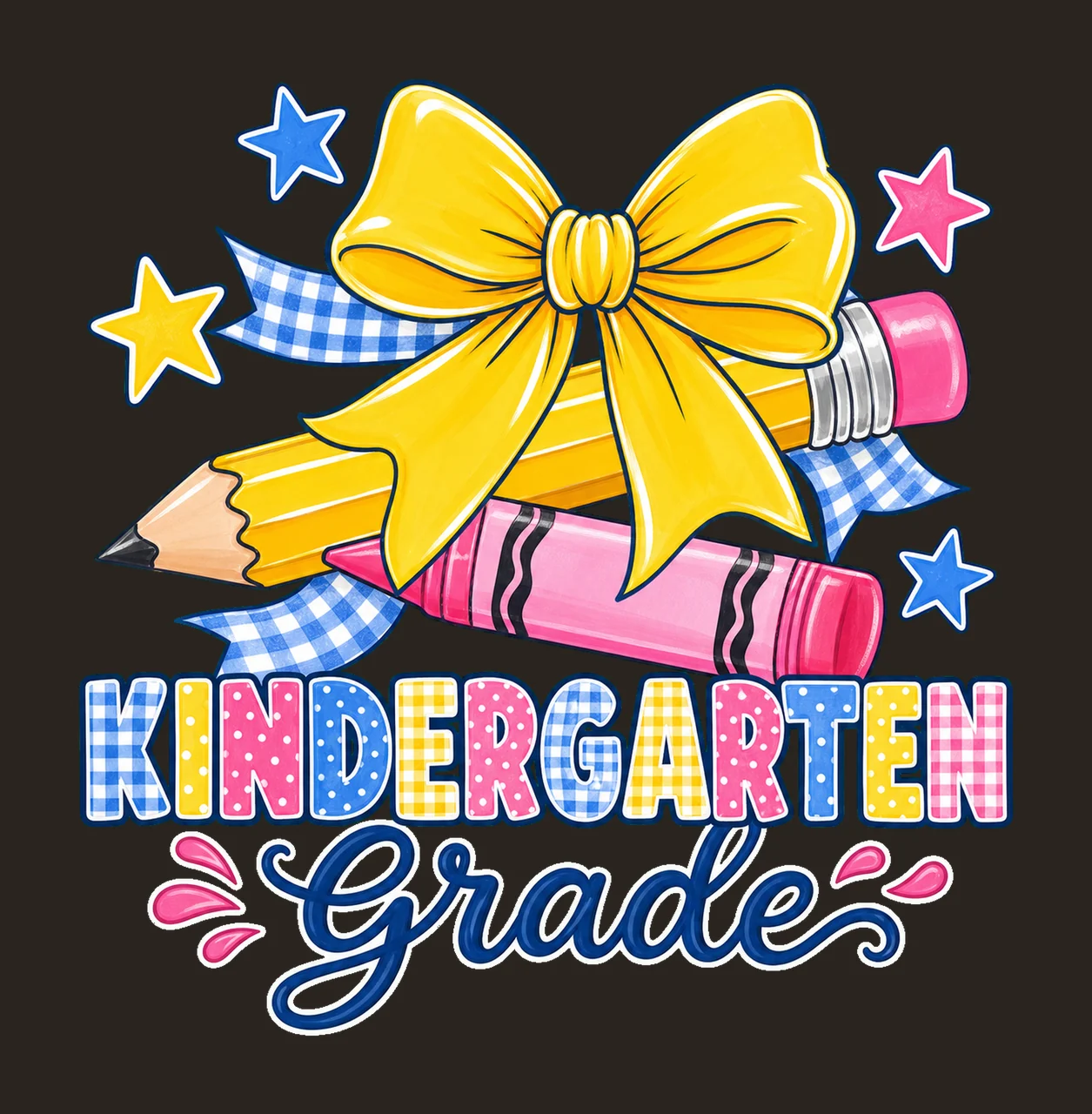 Coquette Back To School Pencil Bow Grade Variation D contrast preview thumbnail
