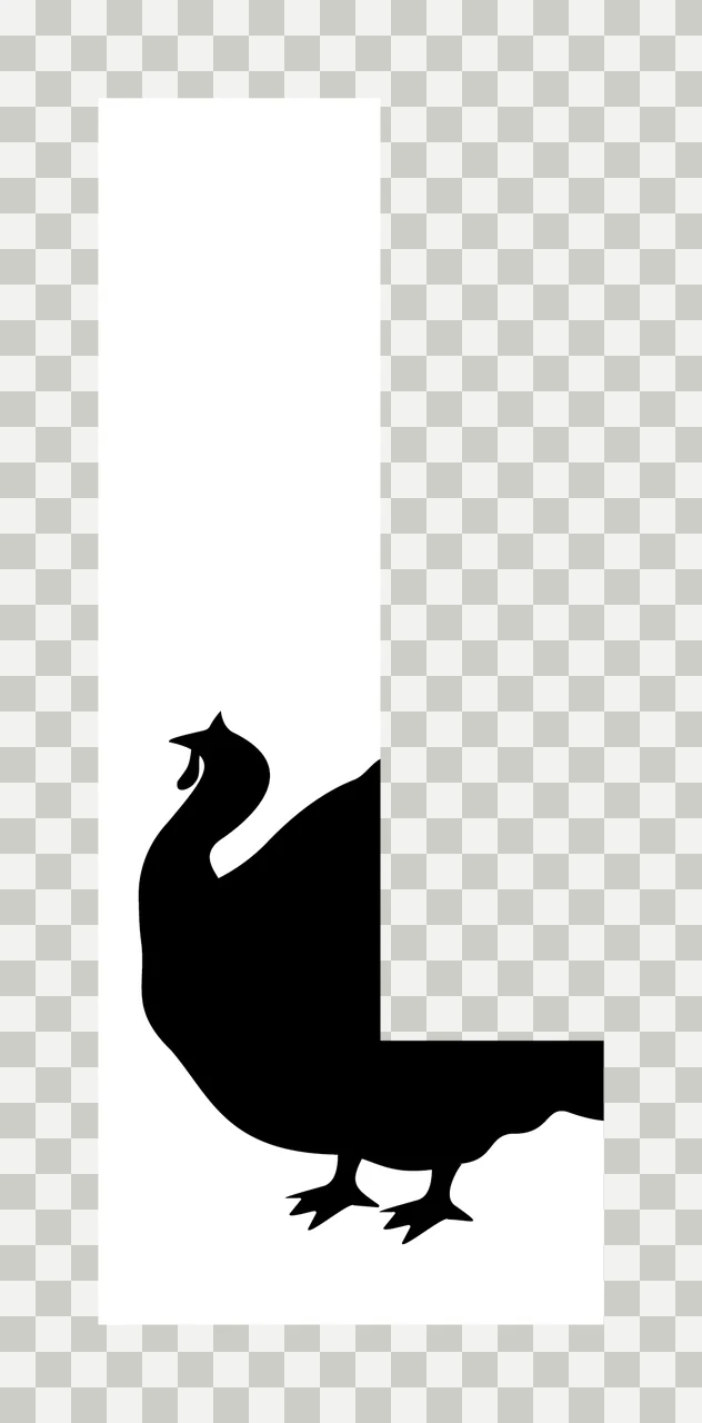 Can Glass Wrap L Black Silhouette Bird Letter transparency and detail preview thumbnail