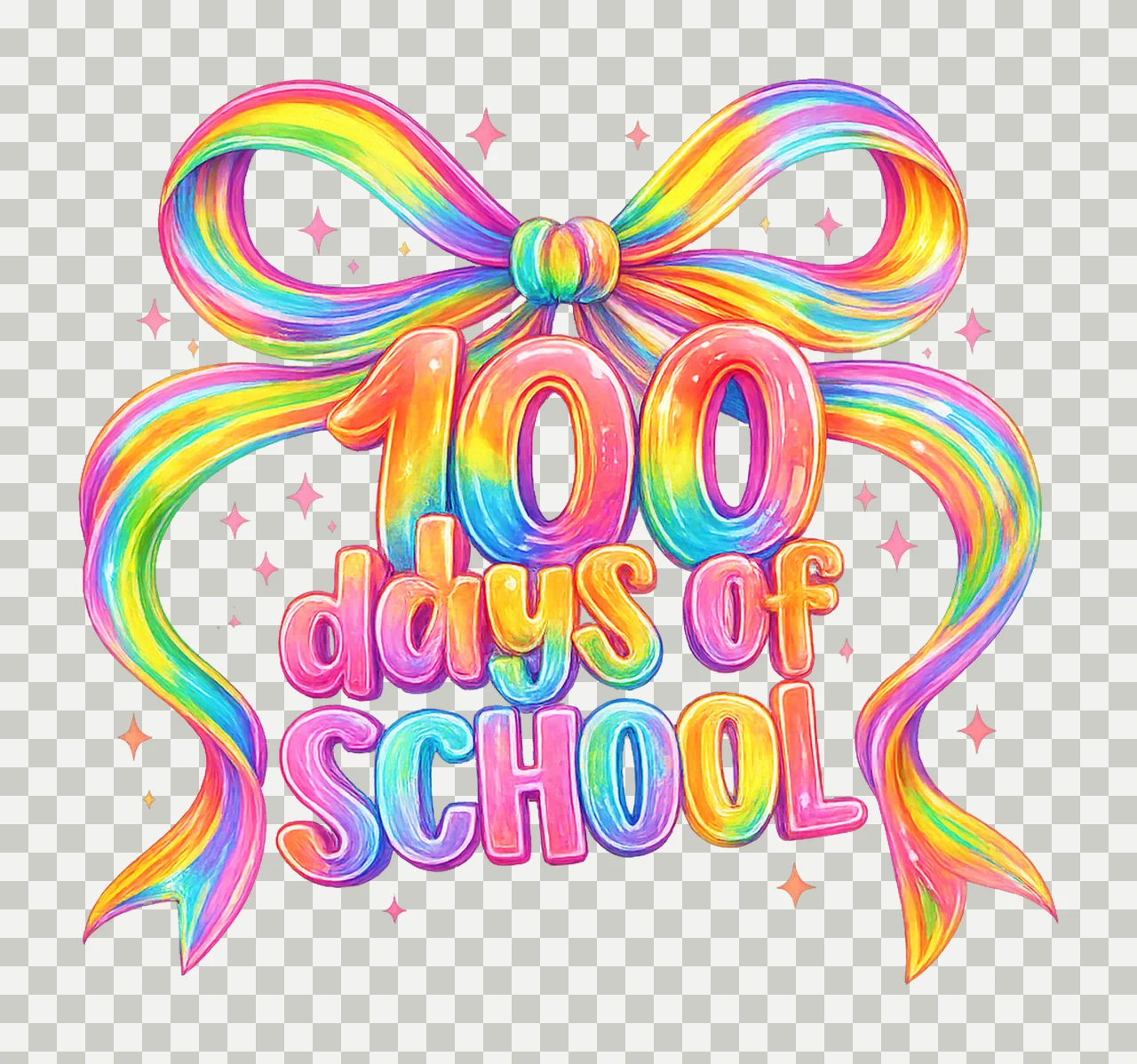 100 Days of School Pencil Coquette Bow Teacher Sublimation transparency and detail preview thumbnail