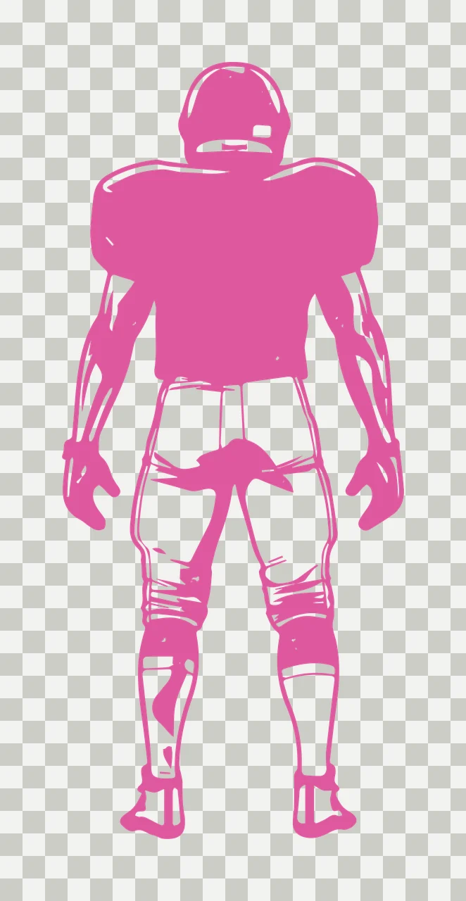 Football Player Back View Silhouette standing helmet Variation transparency and detail preview thumbnail