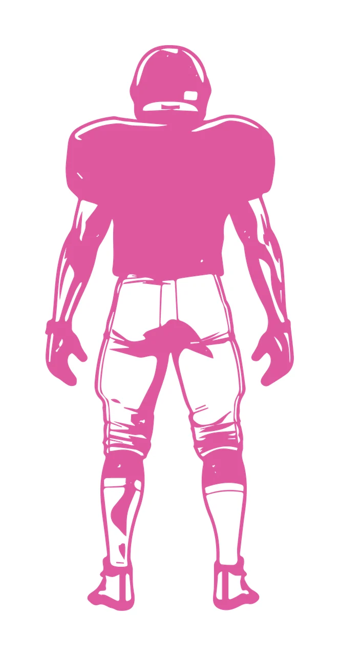 Football Player Back View Silhouette standing helmet Variation