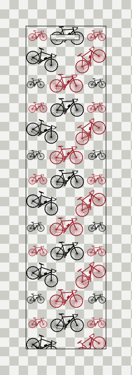 Bicycle Pattern Repeated Black Silhouettes wheel frame silhouette transparency and detail preview thumbnail