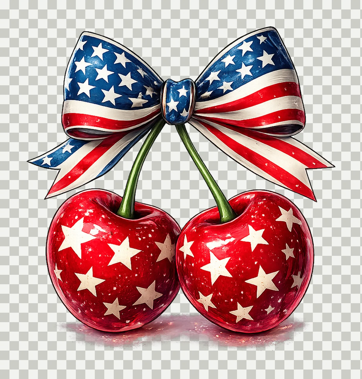 4th of July Cherry American Bow Design Coquette Style transparency and detail preview thumbnail