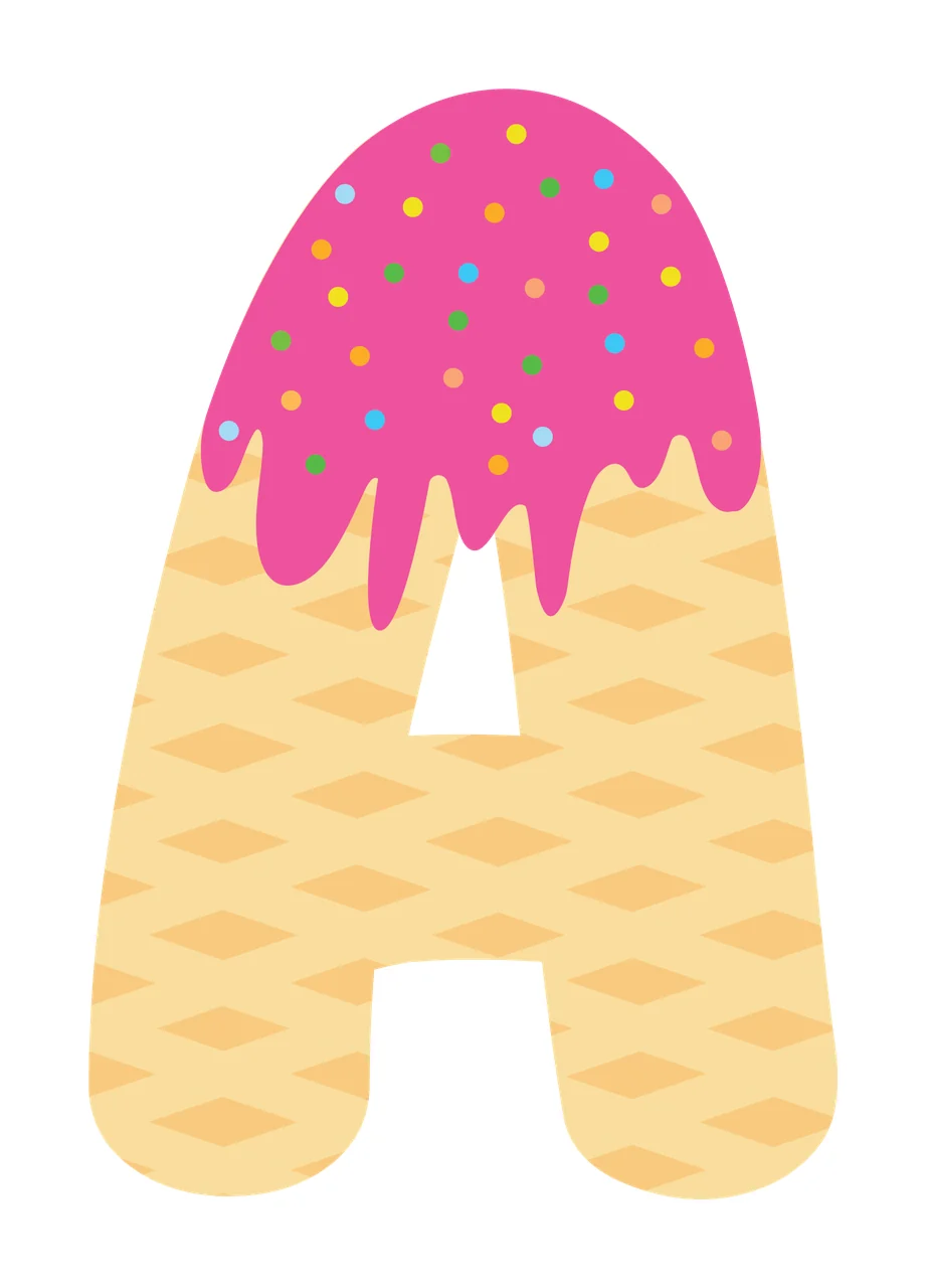 Ice Cream Font Character 36 scalable logo design icon