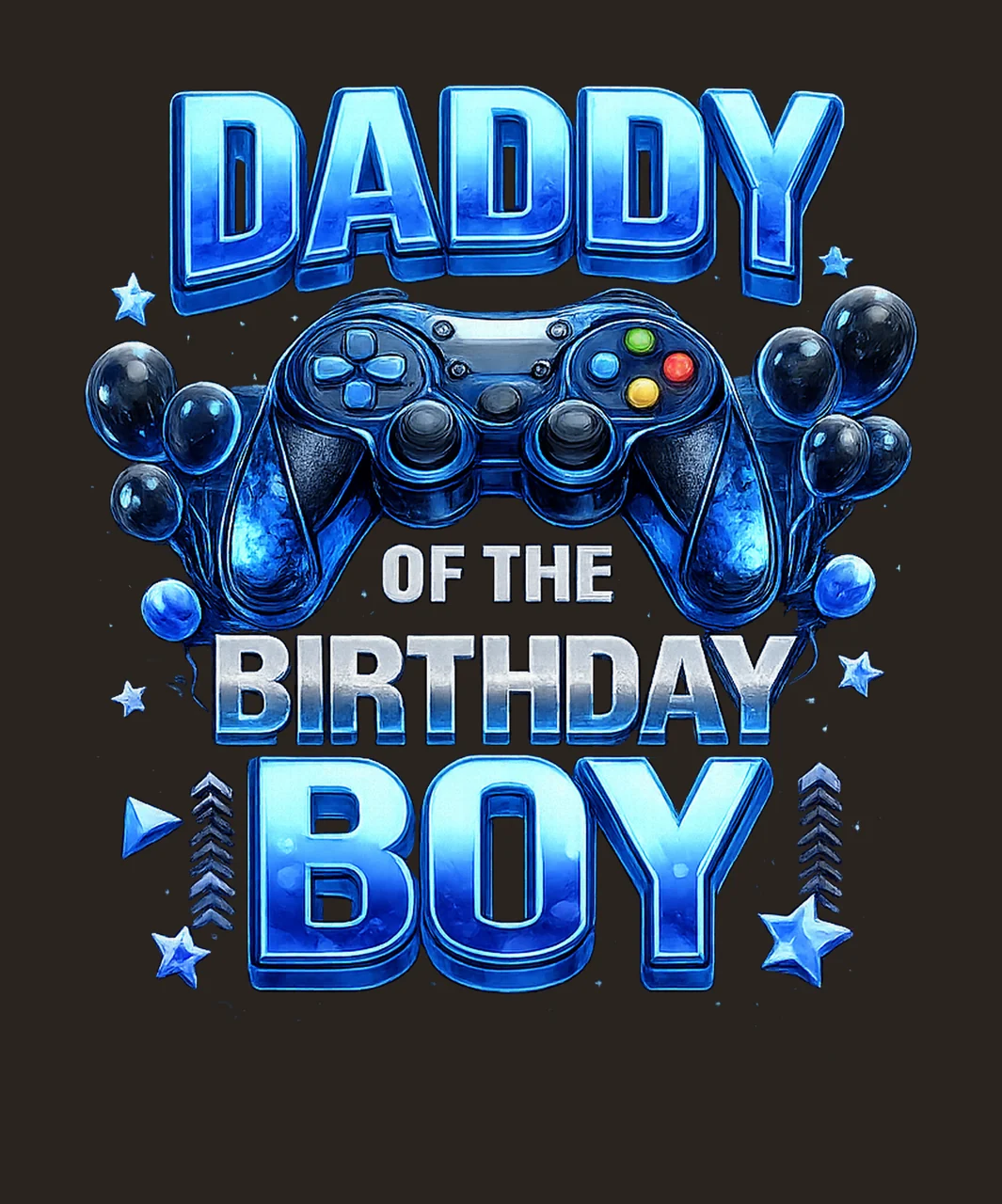 Dad of the Birthday Boy Gamer Funny Game Birthday Design contrast preview thumbnail