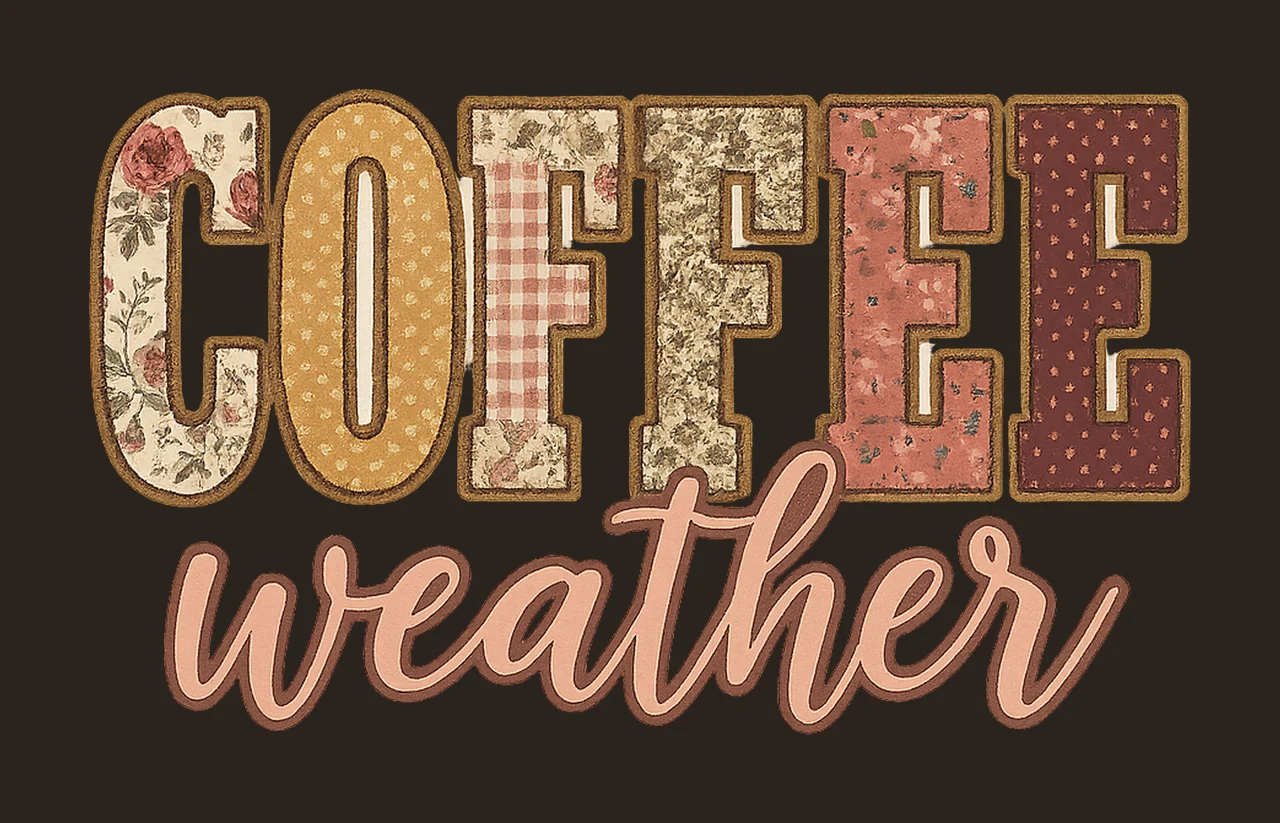Retro Pink Coffee Weather Fall Shirt Design Autumn contrast preview thumbnail