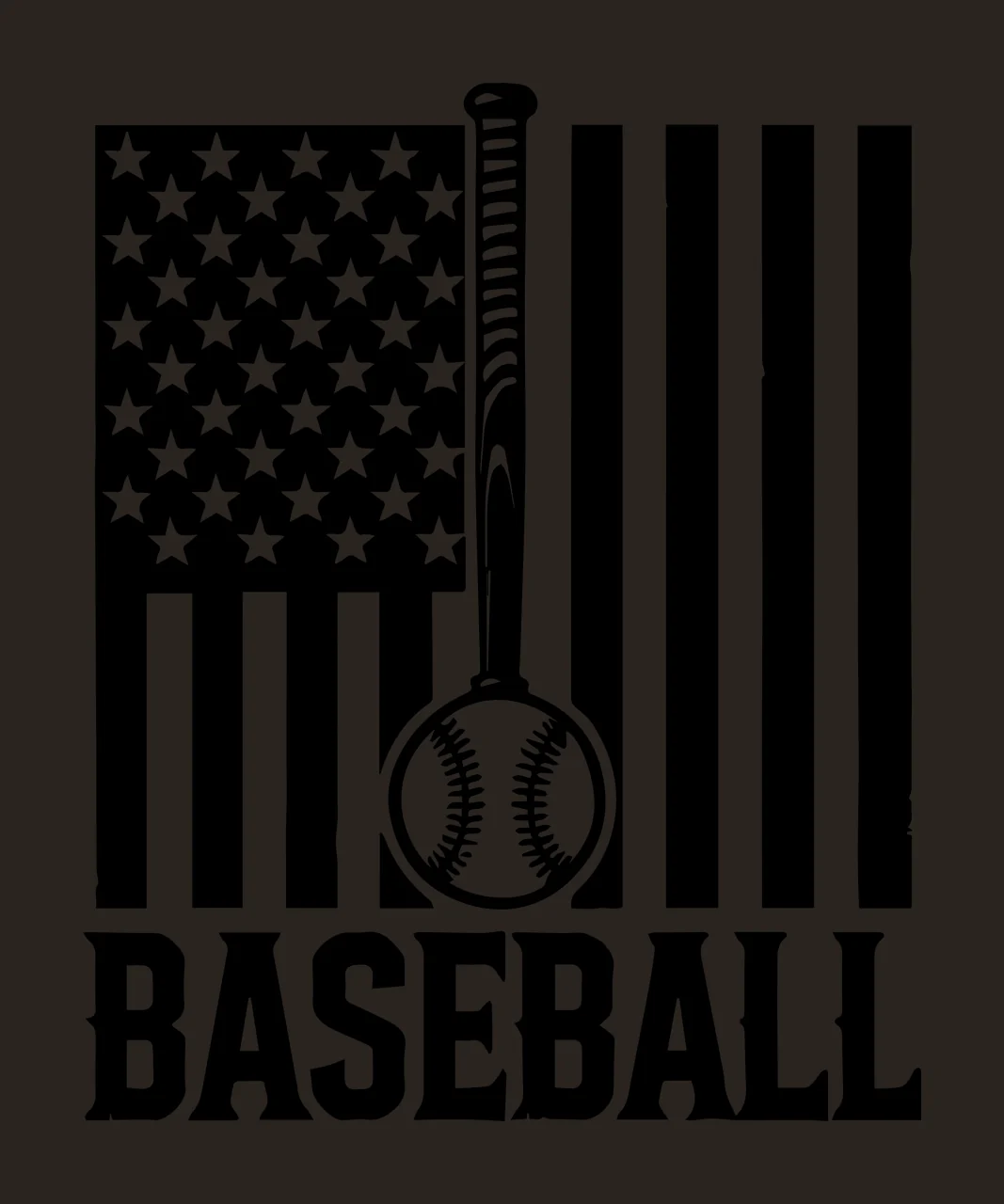 Baseball Flag Text With Pattern design bat typographic black contrast preview thumbnail