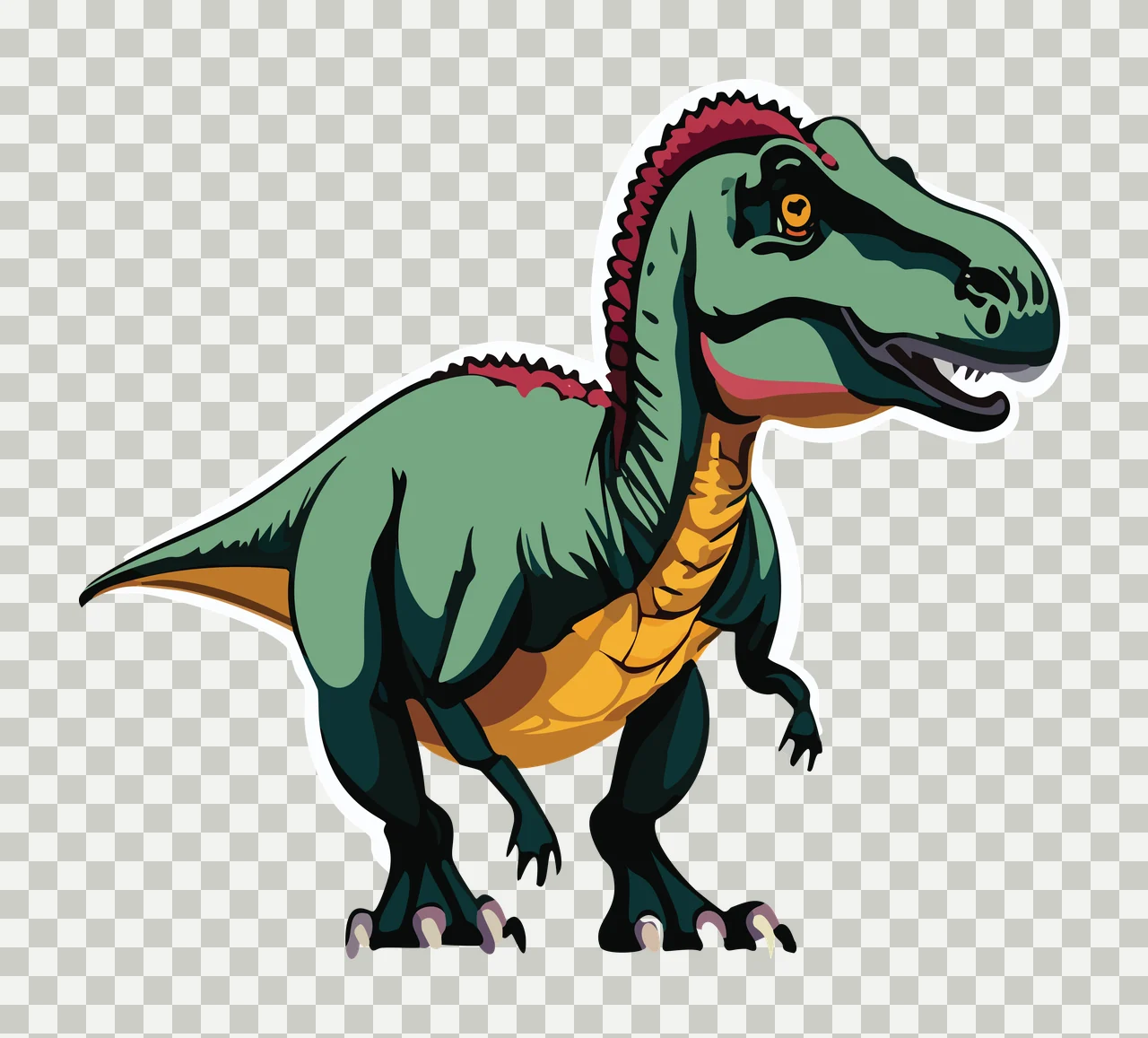 Dinosaur Tyrannosaurus Rex Silhouette In Profile standing body transparency and detail preview thumbnail