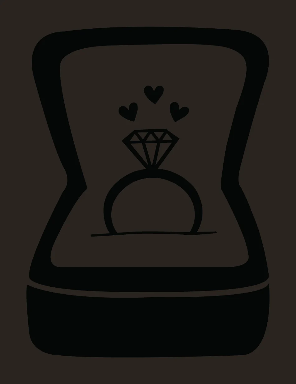 Ring Contained With Love And Gift In Black contrast preview thumbnail