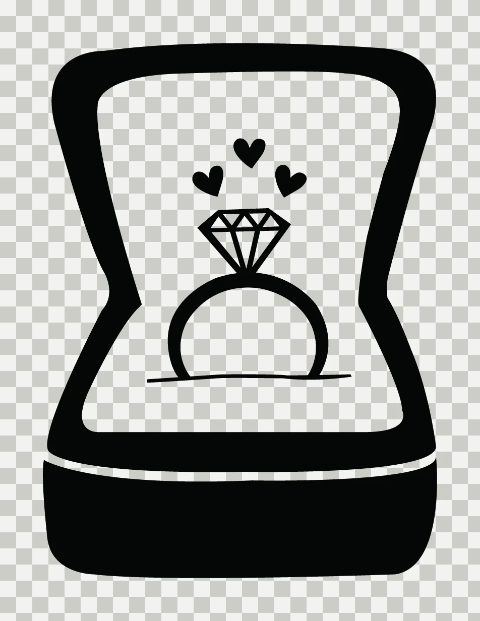 Ring Contained With Love And Gift In Black transparency and detail preview thumbnail