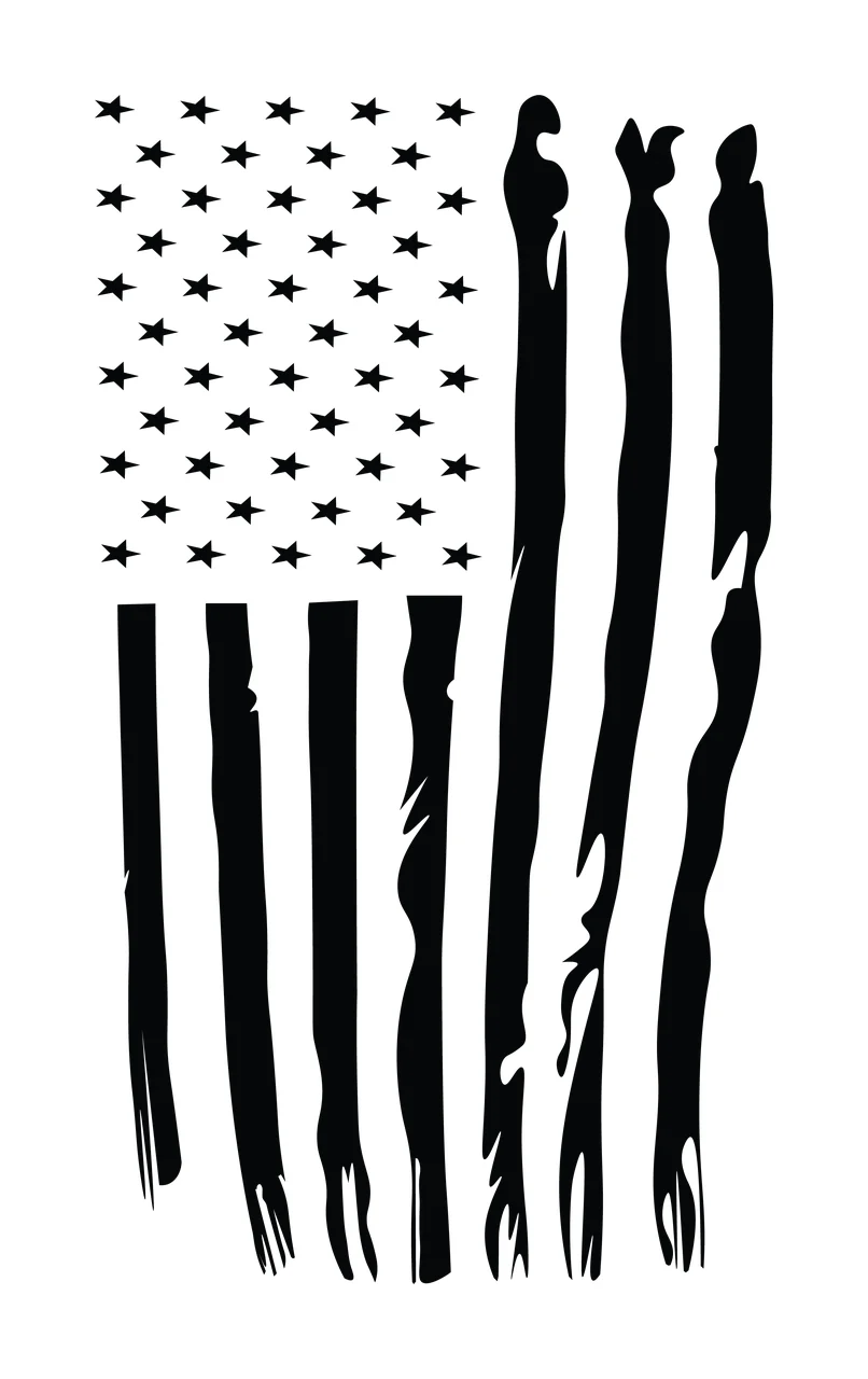 Flag Stars American With Vertical Distressed Stripes hanging