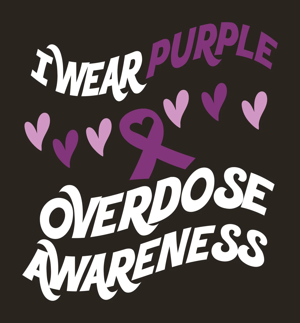 Overdose Cancer awareness ribbon survivor hope support campaign contrast preview thumbnail