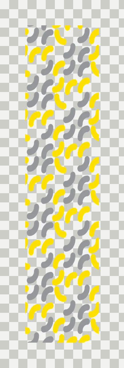 Abstract pattern with curved bean shapes yellow shapes grey shapes and minimalist in white transparency and detail preview thumbnail