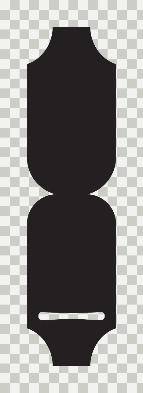 Decorative tag silhouette with scalloped edges, slot and label in black transparency and detail preview thumbnail
