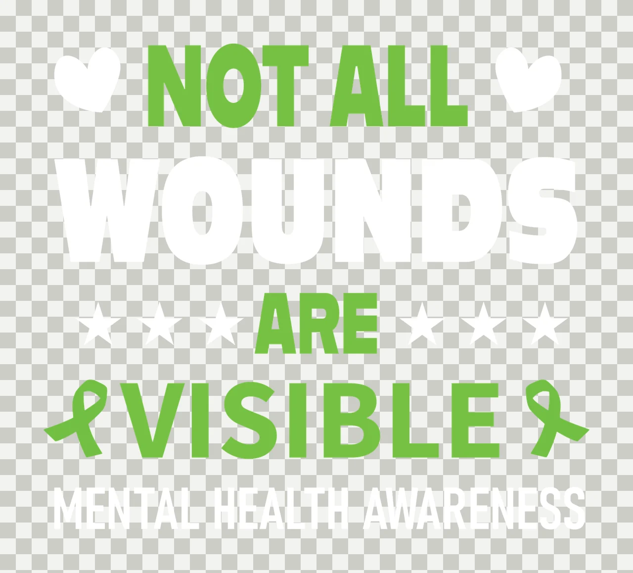 Not All Are Visible Green Text transparency and detail preview thumbnail