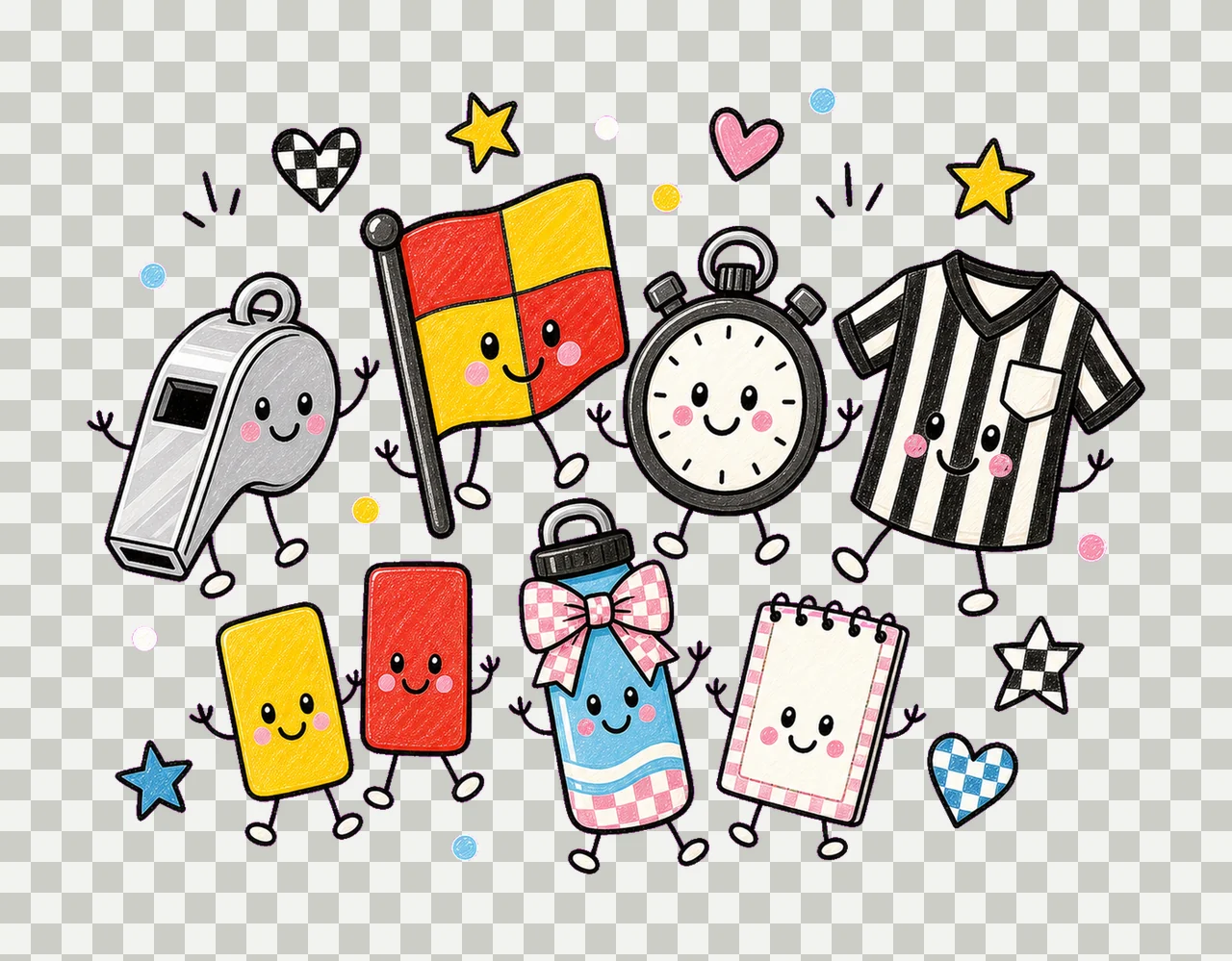 referee whistle 02 preppy checker sublimation instant shirt transparency and detail preview thumbnail