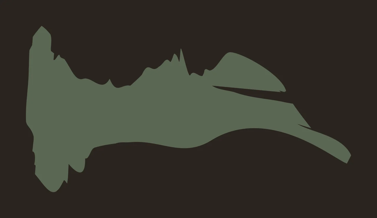 Black Abstract Jagged Horizontal Shape Extending edge projection contrast preview thumbnail