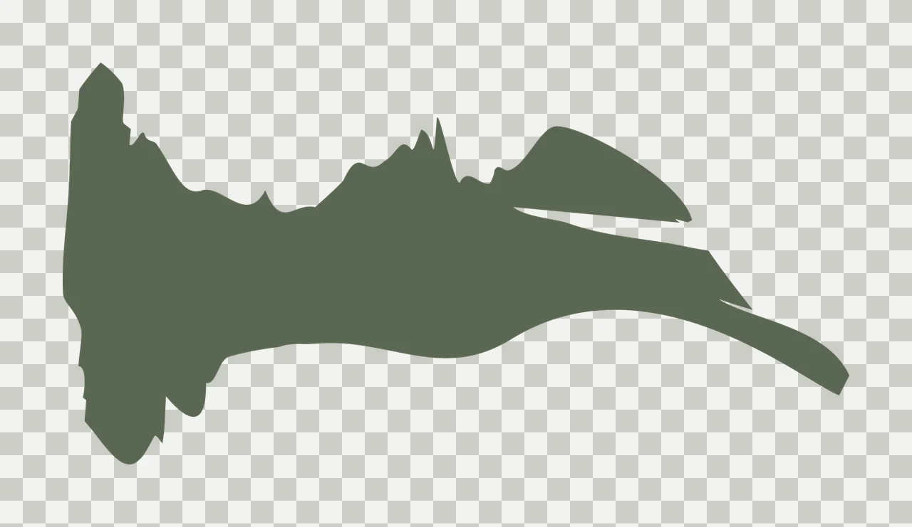 Black Abstract Jagged Horizontal Shape Extending edge projection transparency and detail preview thumbnail
