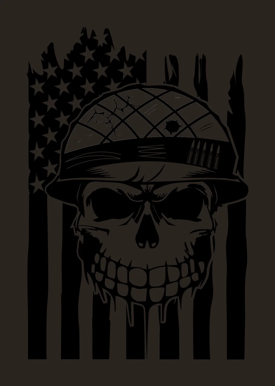 Skull Military Helmet Flag Graphic with black white 1 3 F16 usa contrast preview thumbnail