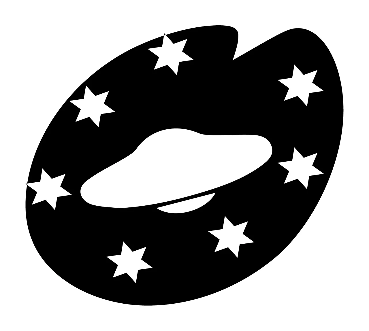 Space Oval Palette Encircling A Flying Saucer