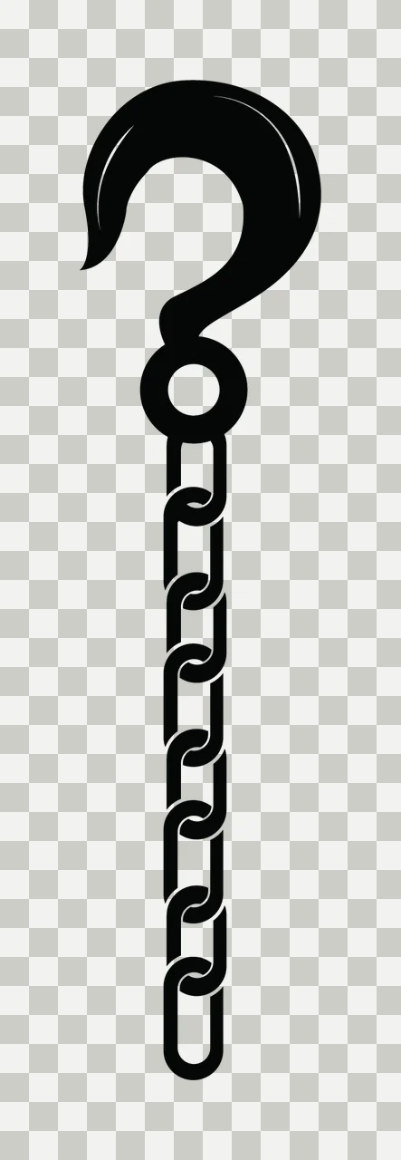 Black Industrial Metal Hook Attached To A Vertical hanging transparency and detail preview thumbnail