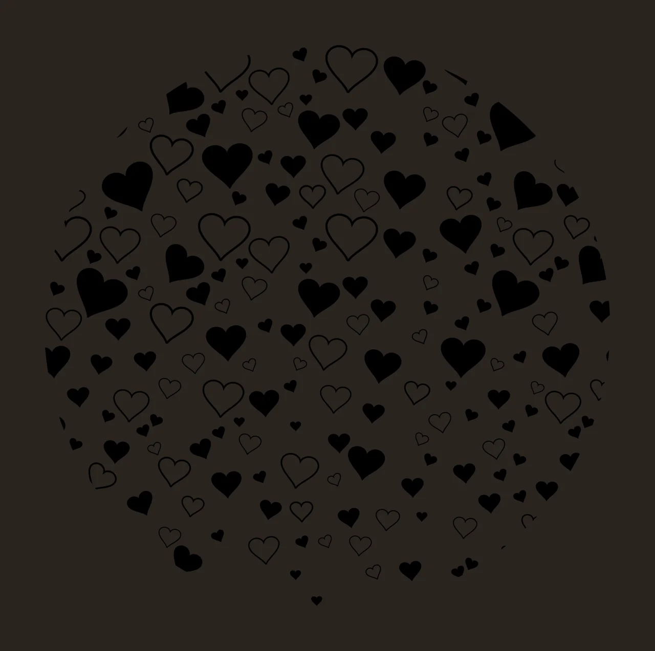 Keychain Heart Pattern Circular Frame Design hearts circle contrast preview thumbnail