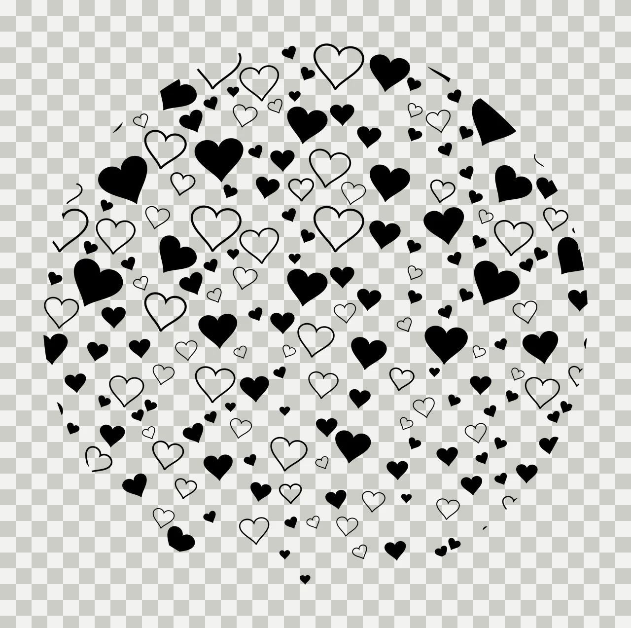 Keychain Heart Pattern Circular Frame Design hearts circle transparency and detail preview thumbnail