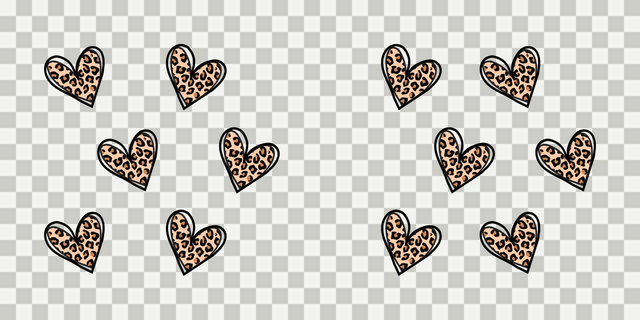 Heart Can Glass Wrap Shape Patterns With Texture arranged black transparency and detail preview thumbnail