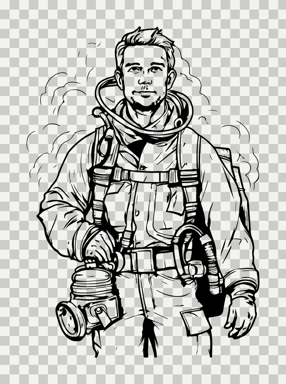 Person Wearing Protective Industrial Mask standing harness transparency and detail preview thumbnail