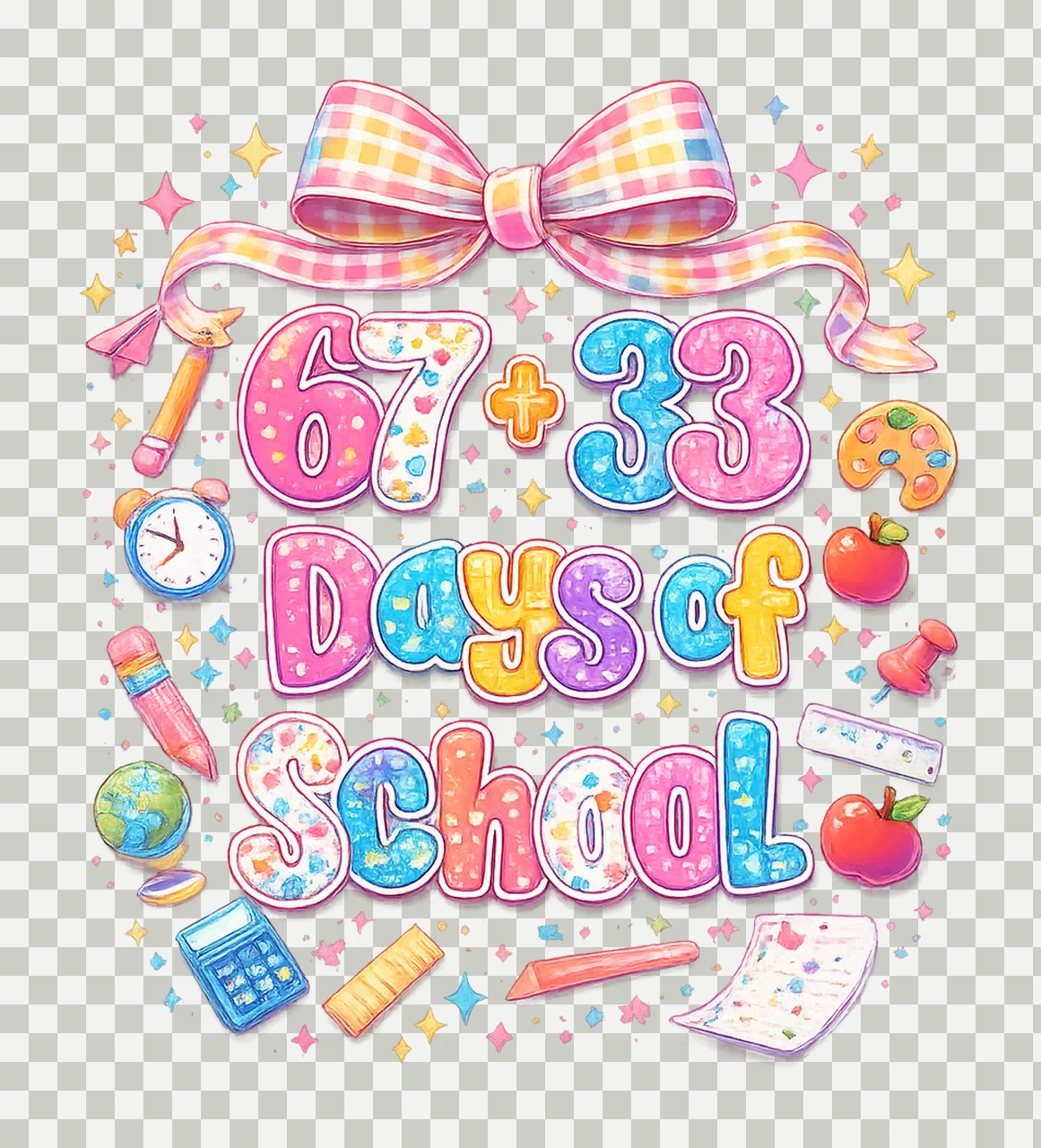 Happy 100 Days Of School Survived 67 Days Of School Pn transparency and detail preview thumbnail