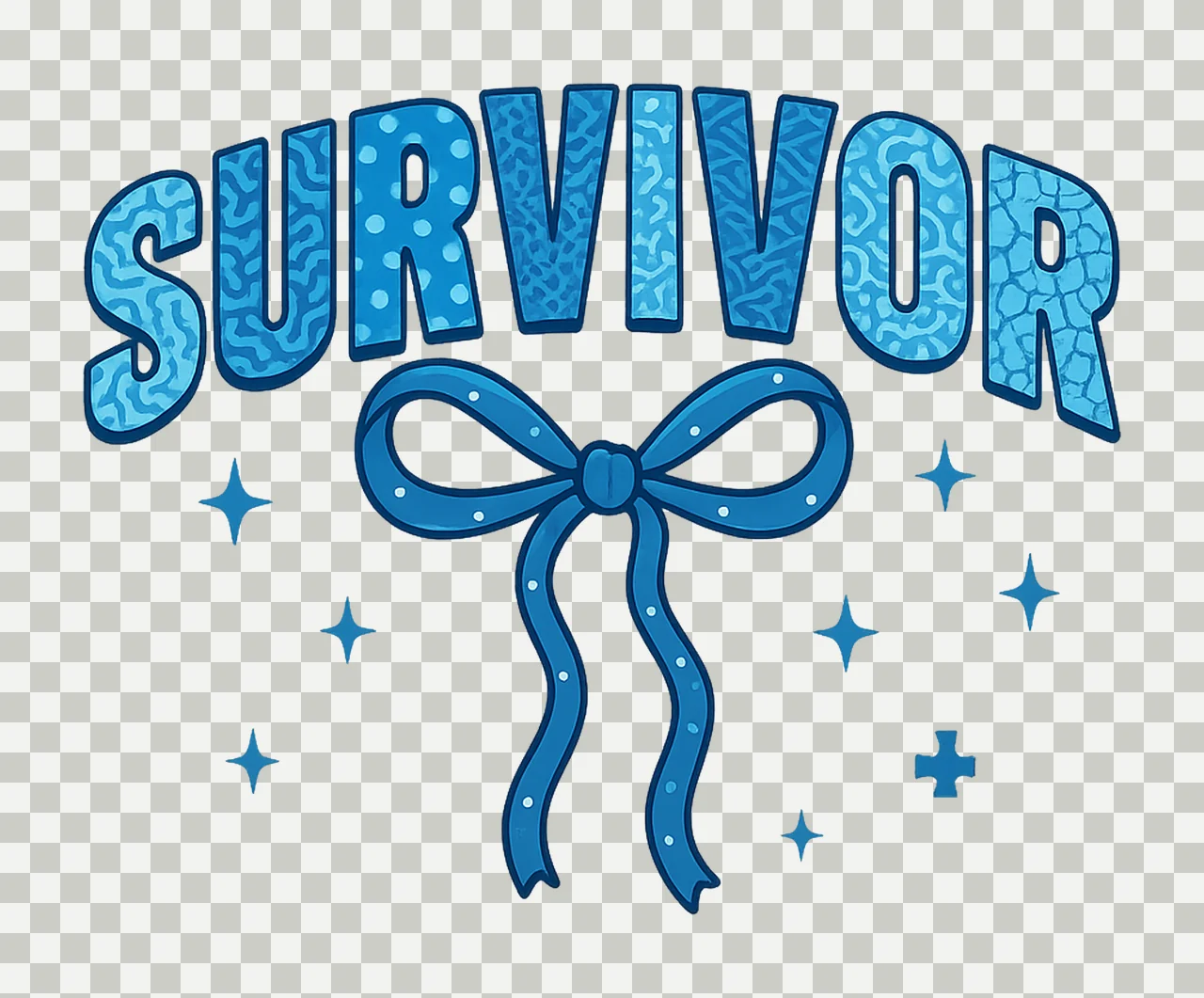 Awareness Ribbon Supportive With Stars And Cross blue transparency and detail preview thumbnail