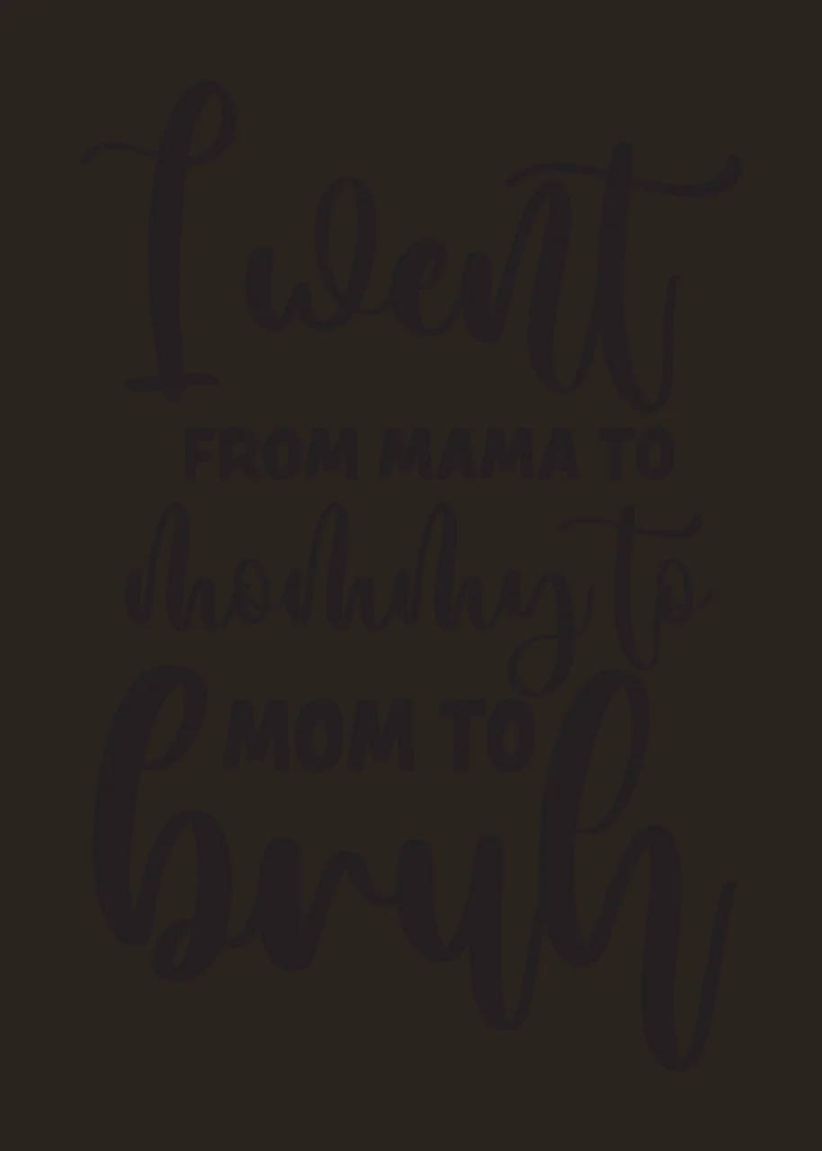 I went FROM MAMA TO mommy to MOM TO bruh Typography Design in black and white contrast preview thumbnail