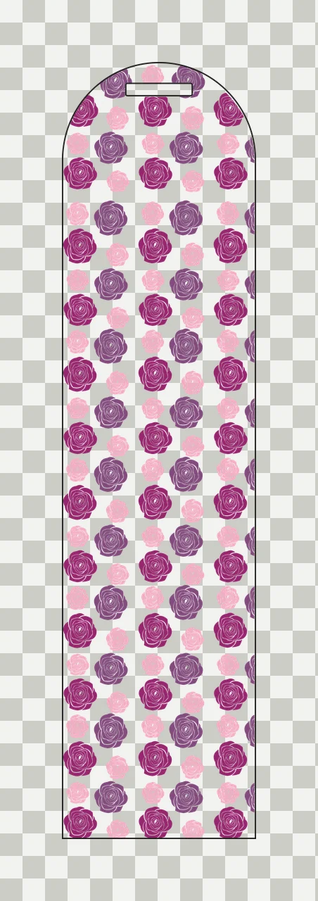 Black Rose Pattern Vertical Label flower silhouette white tag transparency and detail preview thumbnail