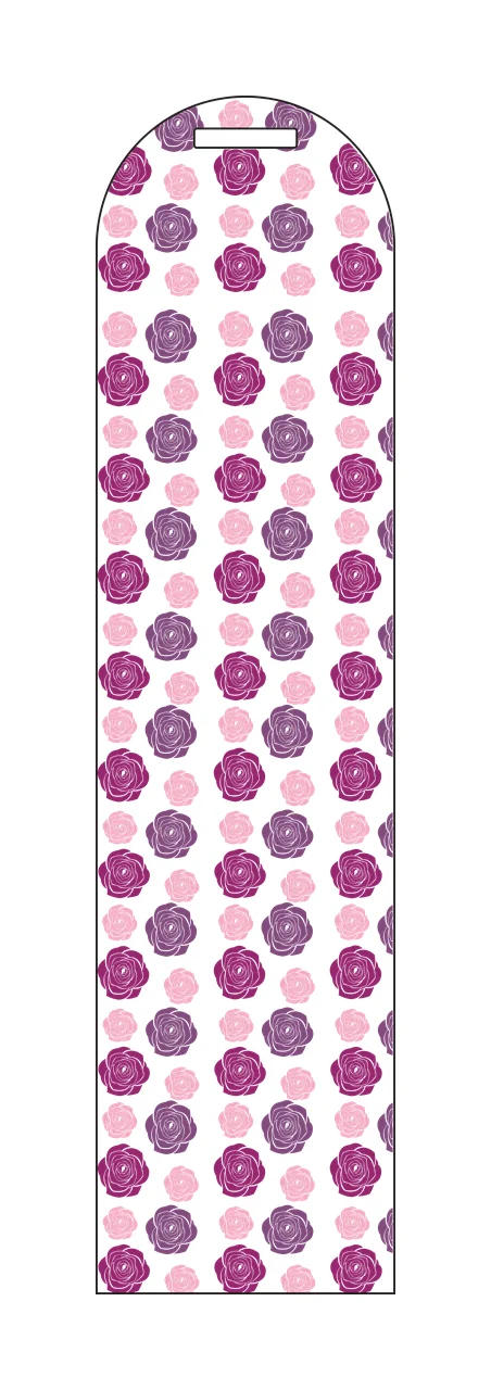 Black Rose Pattern Vertical Label flower silhouette white tag