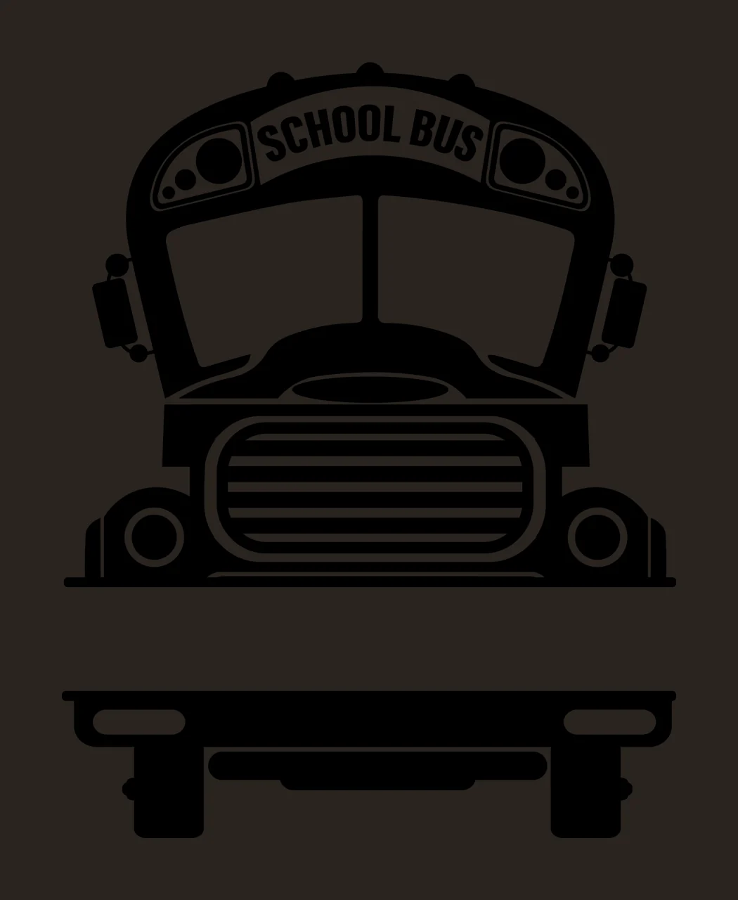 School Bus Facing Forward With Headlights And Grille contrast preview thumbnail